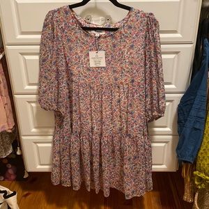 Brand new with tags, BB Dakota size small floral long sleeve flowy mini dress